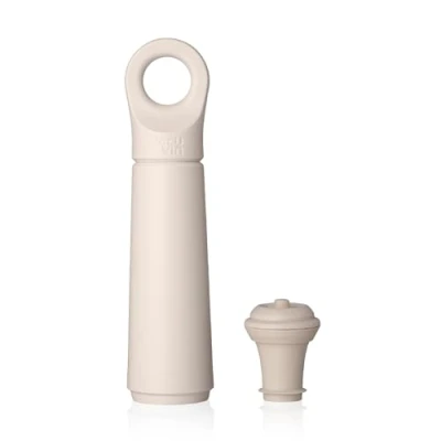 Image de Pompe à Vin Vide d&#039;aide Vacu Wine Saver Loop Conçue et Fabriquée Aux Pays Bas Le Bouchon Sous Conserve Votre Frais Jusqu&#039;à 10 jours Réutilisable 1 Pompe, Bouchon, Sand
