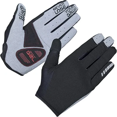 Image de GripGrab Gants Longs Shark de VTT Vélo Route Rembourrés à Doigts Complets pour Hommes et Femmes Cyclisme Unisex Adult, Noir, XL