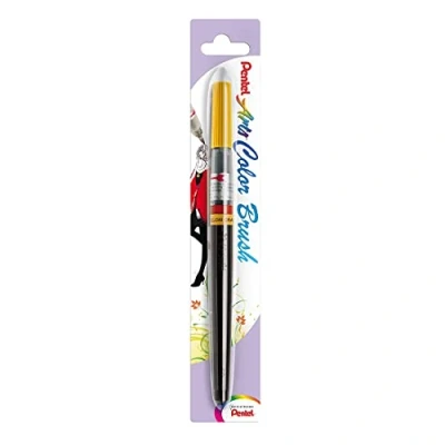 Image de Pentel XGFL Color Brush Pinceau rechargeable encre à l&#039;eau aquarellable Jaune orange