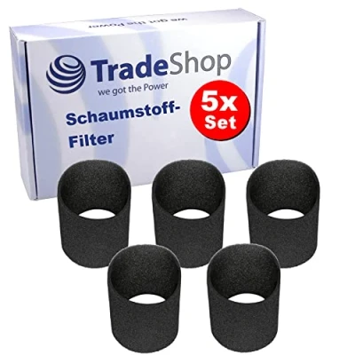 Image de Trade Shop Lot de 5 filtres en mousse compatibles avec FAM Aquavac, FIF NTS, GO On NT 1300i, Goblin 7409 P, V10, OBI NTS 20, Rowi 20 PX 1.1