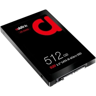 Image de Addlink S20 3D NAND SSD SATA III 6 GB/s 2,5 Pouces / 7mm Interne Solid State Drive avec écriture 500Mo s/s Lire 550Mo (512Go NAND) 512GB