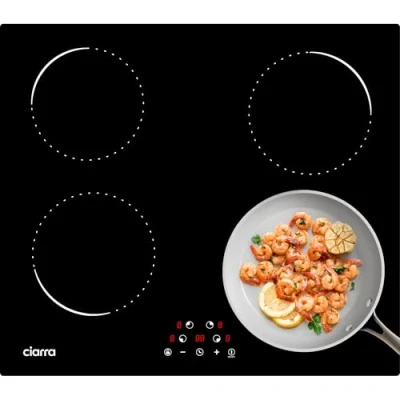 Image de Ciarra Plaque de Cuisson à Induction 4 Foyer 6000W Table Encastrable Commande tactile 9 Niveaux CABBIH4 C