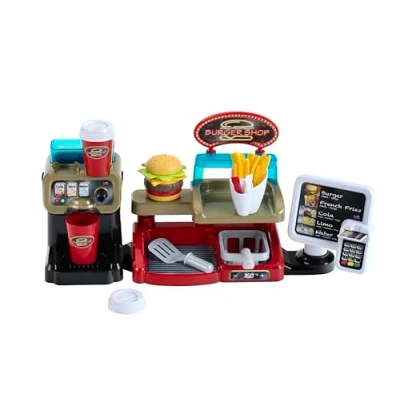 Image de Theo Klein 7310 Burger Shop I à Emboîter Nombreux Accessoires Terminal de Paiement avec Effet Sonore Jouet pour Enfants Partir 3 Ans