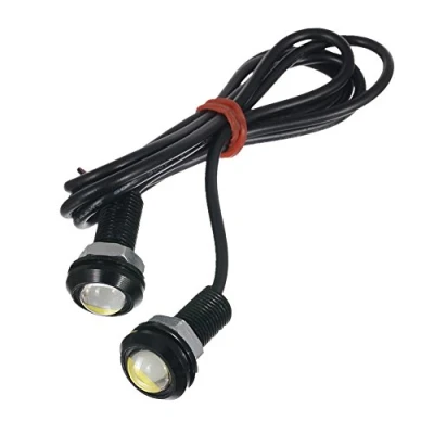 Image de TABEN 18 mm LED Blanc Eagle Eye Voiture de lumière 9 W Haute Puissance DRL Queue inversée sauvegarde stationnement signal ampoules 12 V (lot 2)