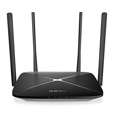 Image de MERCUSYS Routeur WiFi AC 1200 Vitesse sans fil jusqu’à1200 Mbps Dual band, 4 Ethernet ports gigabit, 5dBi High Gain Antennes Externes, Support IPTV, IGMP Snooping, Guest Network, WPA 2, AC12G