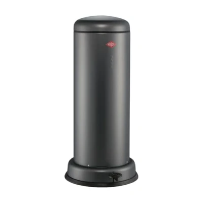 Image de WESCO Poubelle Big Baseboy de couleur graphite mat, tôle d&#039;acier revêtue par pulvérisation, volume 30 litres, amortisseur intégré, pédale en métal avec surface d&#039;appui caoutchouc