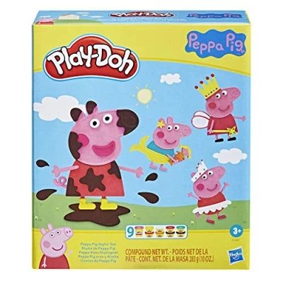 Image de Play Doh, Styles de Peppa Pig avec 9 Pots pâte à Modeler atoxique, 11 Accessoires, Jouet pour Enfants, dès 3 Ans