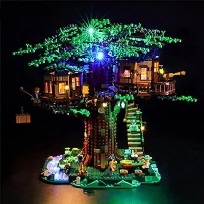 Image de GEAMENT Jeu de Lumières pour la cabane dans larbre (Treehouse) Kit D&#039;éclairage LED Compatible avec Lego Ideas 21318 (Modèle Bloc Non Inclus)