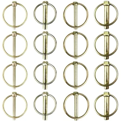 Image de Lot de 16 Goupilles Clips Rond Sécurité en Acier au Carbone,Goupille Lynch avec Anneau,Goupilles Verrouillage, pour Remorques, Tracteurs, Véhicules Agricoles