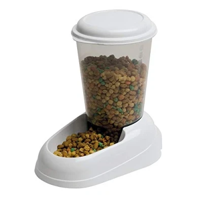 Image de Ferplast Distributeur de croquettes pour chiens et chats ZENITH, 3 litres, animaux, fond antidérapant, 20,2 x 29,2 h 28,8 cm Blanc