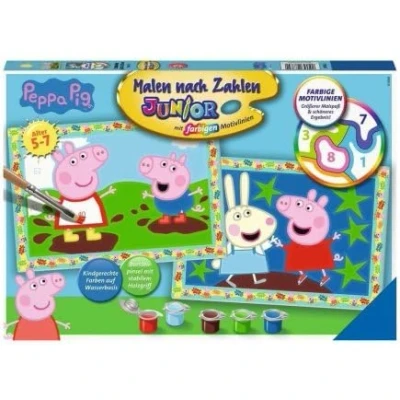 Image de cavernedesjouets Numero d&#039;art Junior 5 7 Ans pour Peppa Pig Aventure Creative 2 Tableaux Peinture coloriage Enfant Set Loisir creatif avec Carte