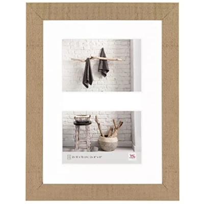 Image de walther design Cadre photo beige 2X 10x15 cm galerie avec passe partout, en bois Home HO215C