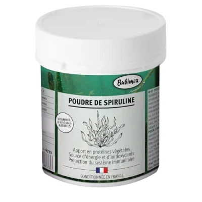 Image de Bubimex Poudre de Spiruline Complément Alimentaire 100% Naturel pour Chiens et Chats Riche en Vitamines Minéraux Apport d&#039;Energie, Soutien du Métabolisme Système Immunitaire 400g