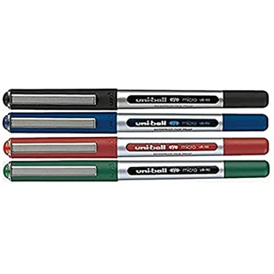 Image de Uni Ball Lot de 4 stylos roller UB 150 Noir Bleu Rouge Vert