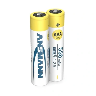 Image de ANSMANN Piles solaires Rechargeables Micro AAA 550 mAh 1,2V (Lot de 2) pour Lampes solaires, décorations Jardin, etc. HR03 à Faible autodécharge et sans Effet mémoire