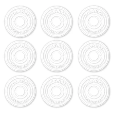 Image de iSecur 9 autocollants sécurisés pour alarme I Ø 4 cm adhésif intérieur transparent résistant aux UV Remarque Attention système d&#039;alarme blanc hin_370