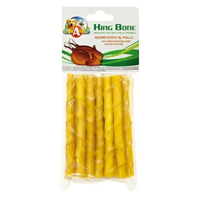 Image de Croci King Bone Twisted Stick Os pour Chien saveur Poulet, collation de récompense à mâcher Chiens en Peau Vache Naturelle, bâton Dentaire Le Nettoyage des Dents, 12 cm 20 pcs