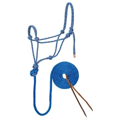 Image de Weaver Leather Diamond Braid Corde Licol et Laisse Bleu/Orange/Citron Vert 3 m
