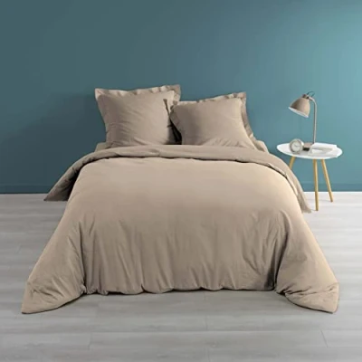 Image de douceur d&#039;intérieur, Housse de Couette (260 x 240 cm) Percaline Naturel, Percale Coton