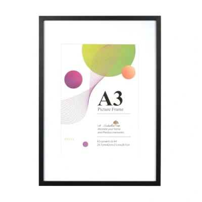 Image de Scholar Tree Cadre photo A3 noir 29,7 x 42 cm en bois avec passe partout A4 suspension murale