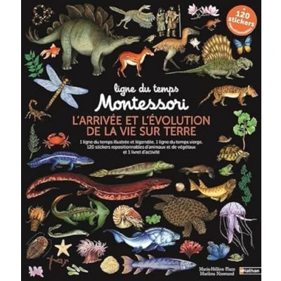 Image de Ligne du temps Montessori L&#039;arrivée et l&#039;évolution de la vie sur Terre 2 grandes frises 2,5 mètres + stickers repositionnables