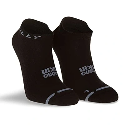Image de Hilly Active Socklet Zero Cushioning Chaussettes de Course, Noir/Gris, XL Mixte