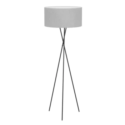 Image de EGLO Lampe sur pied Fondachelli avec abat jour en lin gris