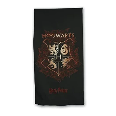 Image de AYMAX S.P.R.L Harry Potter Hogwarts Serviette de plage pour piscine bain Noir 140 x 70 cm