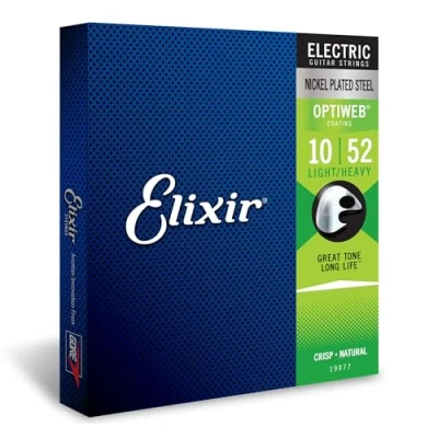 Image de Cordes Elixir® pour guitare électrique avec revêtement OPTIWEB®, Light/Heavy (.010 .052)