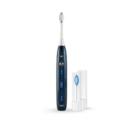 Image de Silk&#039;n brosse à dents électrique sonique I SonicYou Jusqu&#039;à 300 jours d&#039;autonomie Convient aux sensibles avec 1 medium + souple Bleu foncé