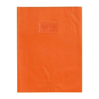 Image de Calligraphe 72208AMZC Un Protège Cahier Grain Cuir Orange A4 21x29,7 cm 22/100ème avec Porte Étiquette PVC Opaque