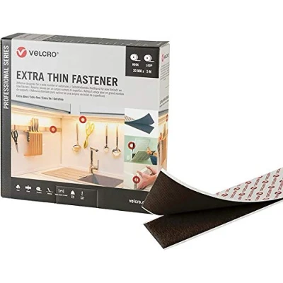 Image de Velcro Bande extra fine Noir 20 mm x 5 m