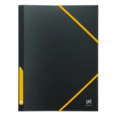 Image de OXFORD Pochette Plastique 3 Rabats For Students A4 avec Elastique Dos 30mm Couverture Polypro Bicolore Noir/Jaune