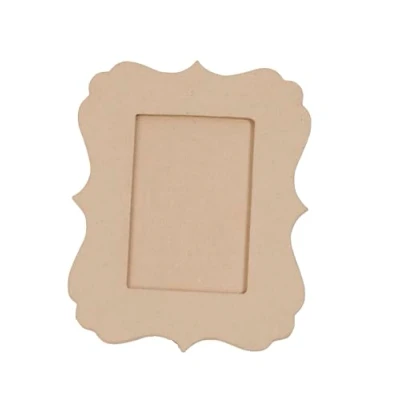 Image de Décopatch CD014Opack Un Lot de 2 supports en papier brun mâché 1x20x25 cm, Cadre feston