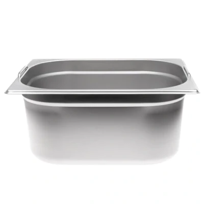 Image de Allpax Récipient GN 1/2 en acier inoxydable Hauteur 150 mm Avec poignées gastronorm de qualité alimentaire et résistant à la chaleur, pour égoutter ou comme insert cuisson dans le