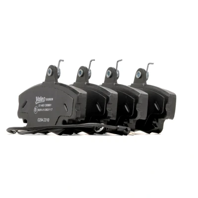 Image de VALEO 302638 Jeu de plaquettes frein Essieu avant contact signal d&#039;usure inclus avec tôle anti bruit RENAULT: TWINGO 1, CLIO 2, 2
