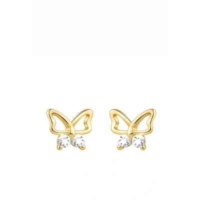 Image de SOFIA MILANI Boucles d&#039;Oreilles pour Femme en Argent 925 Plaqué Or avec Pierre de Zircon Clou d&#039;Oreille Forme Papillon E1792