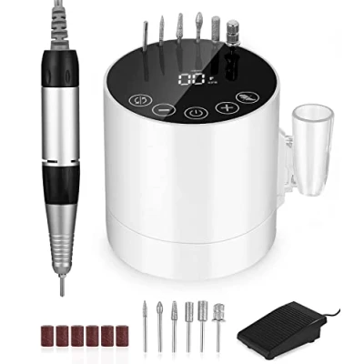 Image de Ponceuse pour Ongles Professionnelle 35000 RPM, à Ongles, Electrique, Lime Électrique Machine, Torne professionnel avec Pédale et 6 Forets