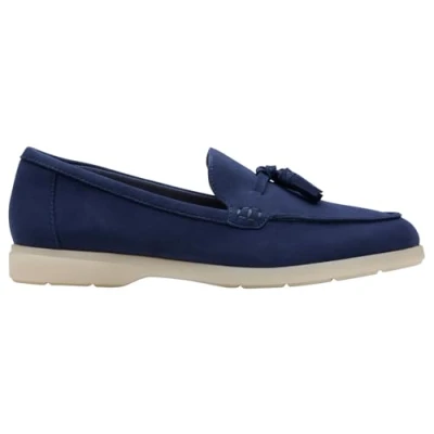 Image de Clarks Femme Narini Edge Mocassin, Navy Suede, 41.5 EU