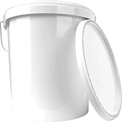Image de FixedByU seau avec couvercle 16 litres blanc Convient pour un usage alimentaire, hermétique et stable, vide poignée aliments, chimie, mur, peinture, poudre à laver, colles