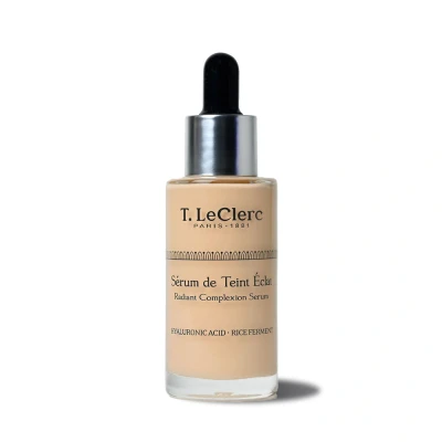 Image de Sérum de Teint Éclat Anti Âge N8 Dune T.LeClerc Fond Fluide Soin, Lumineux &amp; Unifié, Effet Seconde Peau, Acide Hyaluronique, 30ml