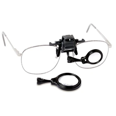 Image de Carson OcuLens loupe de lunettes mains libres, grossissement 5x et 8x, avec fonction serrage (OL 57) Taille Unique Noir