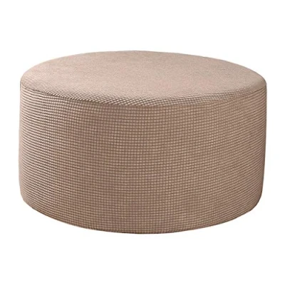 Image de Baoblaze Le Protecteur Rond de Repose Pieds Housses Pouf Couvre des couvertures Stockage Tissu Extensible, Machine élevée Housse Kaki