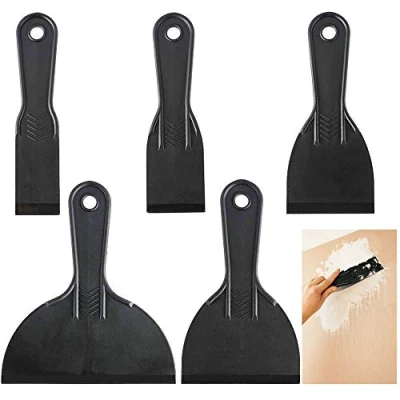 Image de LYTIVAGEN 5Pcs Couteau à Mastic, Outil de Grattoir Flexible, Mur Mastic Peinture en plastique pour décalcomanies, papier peint, pâtisserie et voiture (1.5/2/3/4/6inch)