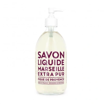 Image de La Compagnie de Provence Savon Liquide Marseille 495ml Parfum Figue Flacon en Verre Pour Corps et Mains Made in France