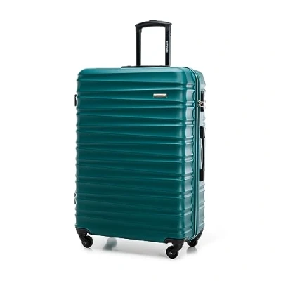 Image de WITTCHEN Valise Grande Taille de Voyage à roulettes Coque Rigide en ABS avec 4 Spinner Serrure Combinaison Poignée télescopique Groove Line XL Vert