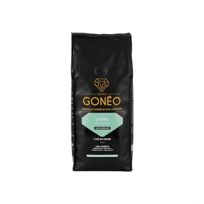 Image de CAFÉS GONÉO Café En Grains Samba 100% Arabica Assemblage Unique Notes de Vanille, Chocolat &amp; Caramel Doux et Ronde Parfait Toute la Journée 500 g