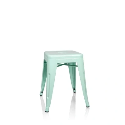 Image de hjh OFFICE 645007 Tabouret métallique VANTAGGIO Vert Pastel Mat Design Industriel, empilable, Bas