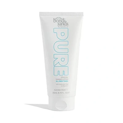 Image de Bondi Sands PURE Gradual Tanning Lotion Hydrating Formula Builds a Natural Golden Tan, Enriched with Cocoa &amp; Shea Butter, Hyaluronic Acid, Vitamins C + E, Vegan Cruelty Free 200 mL/6.76 Oz