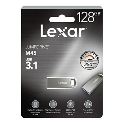 Image de Lexar JumpDrive M45 lecteur USB flash 128 Go Type A 3.2 Gen 1 (3.1 1) Argent Neuf